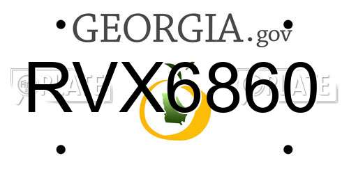 RVX6860 Georgia License Plate