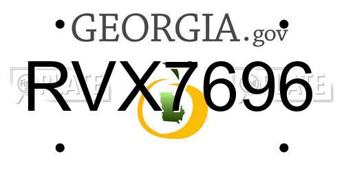 RVX7696 Georgia License Plate