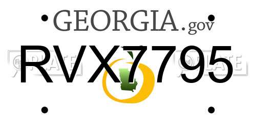 RVX7795 Georgia License Plate