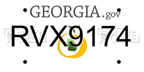 RVX9174 Georgia License Plate