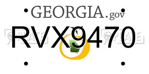 RVX9470 Georgia License Plate