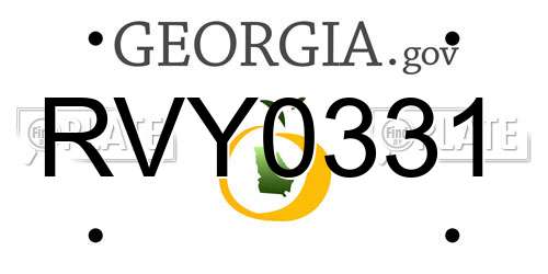 RVY0331 Georgia License Plate