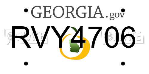RVY4706 Georgia License Plate