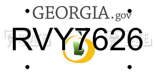 RVY7626 Georgia License Plate