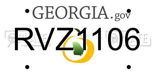 RVZ1106 Georgia License Plate