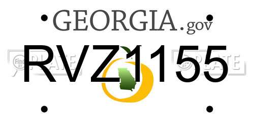RVZ1155 Georgia License Plate