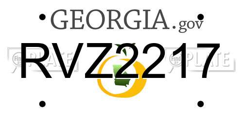 RVZ2217 Georgia License Plate