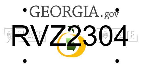 RVZ2304 Georgia License Plate
