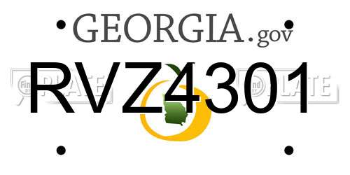 RVZ4301 Georgia License Plate