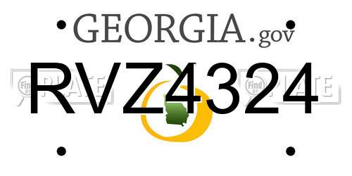 RVZ4324 Georgia License Plate