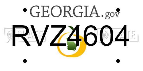 RVZ4604 Georgia License Plate