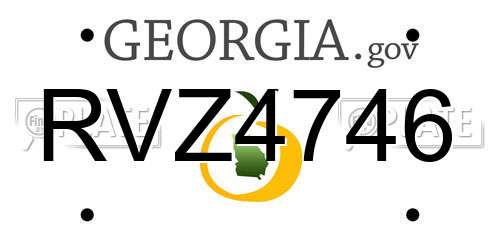 RVZ4746 Georgia License Plate