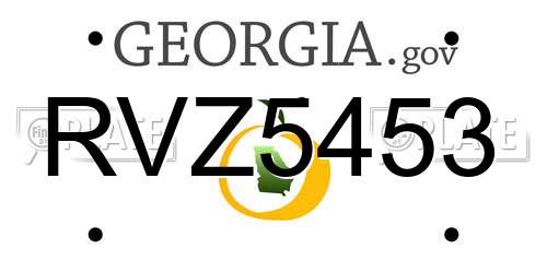 RVZ5453 Georgia License Plate