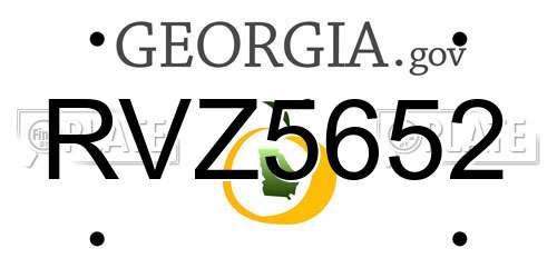 RVZ5652 Georgia License Plate