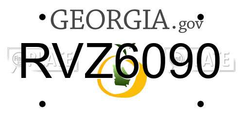 RVZ6090 Georgia License Plate