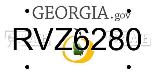 RVZ6280 Georgia License Plate