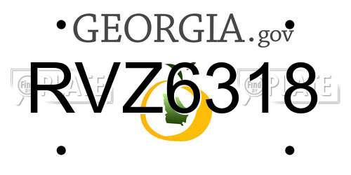 RVZ6318 Georgia License Plate