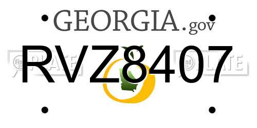 RVZ8407 Georgia License Plate