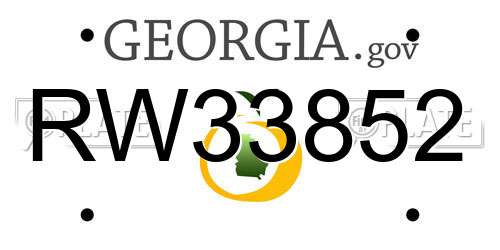 RW33852 Georgia License Plate