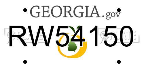 RW54150 Georgia License Plate