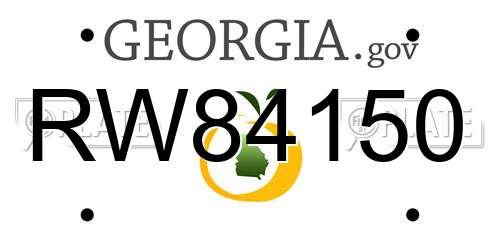 RW84150 Georgia License Plate
