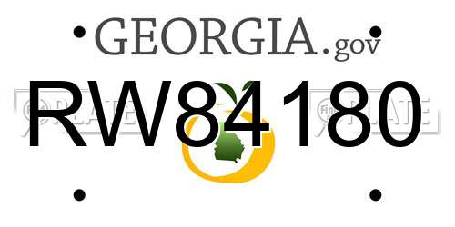 RW84180 Georgia License Plate