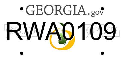RWA0109 Georgia License Plate