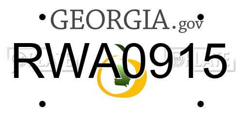 RWA0915 Georgia License Plate
