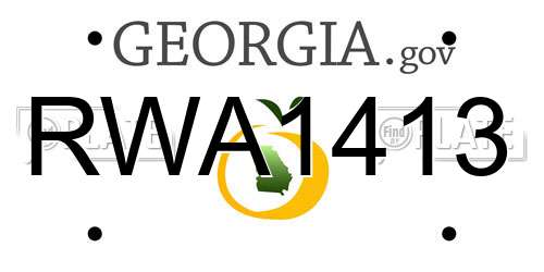 RWA1413 Georgia License Plate