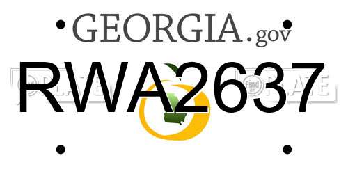 RWA2637 Georgia License Plate