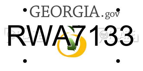 RWA7133 Georgia License Plate