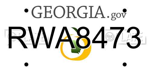 RWA8473 Georgia License Plate