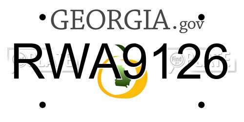 RWA9126 Georgia License Plate