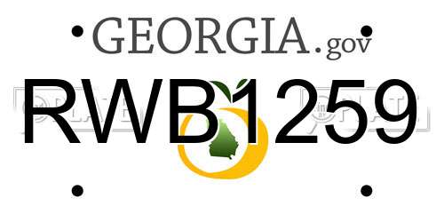 RWB1259 Georgia License Plate
