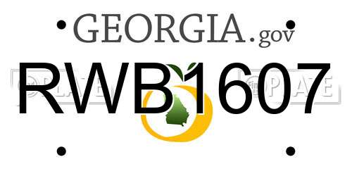 RWB1607 Georgia License Plate