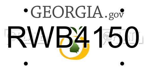 RWB4150 Georgia License Plate