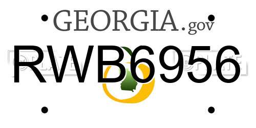 RWB6956 Georgia License Plate