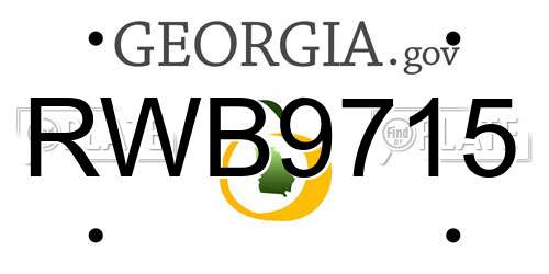 RWB9715 Georgia License Plate