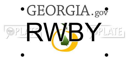 RWBY Georgia License Plate