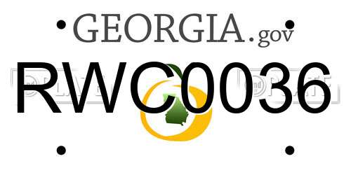 RWC0036 Georgia License Plate