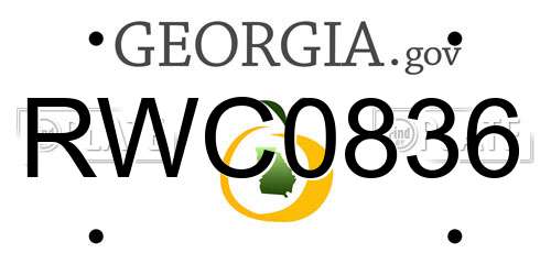 RWC0836 Georgia License Plate