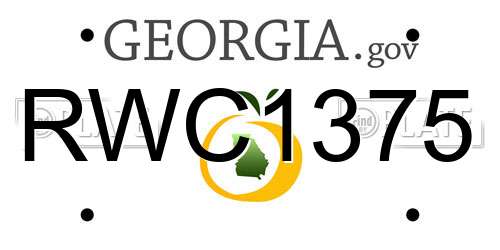 RWC1375 Georgia License Plate