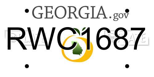 RWC1687 Georgia License Plate