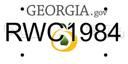 RWC1984 Georgia License Plate