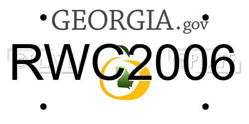 RWC2006 Georgia License Plate