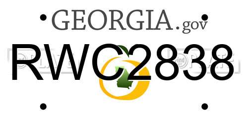 RWC2838 Georgia License Plate