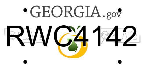 RWC4142 Georgia License Plate
