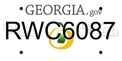 RWC6087 Georgia License Plate