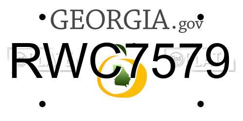 RWC7579 Georgia License Plate