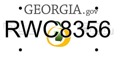 RWC8356 Georgia License Plate